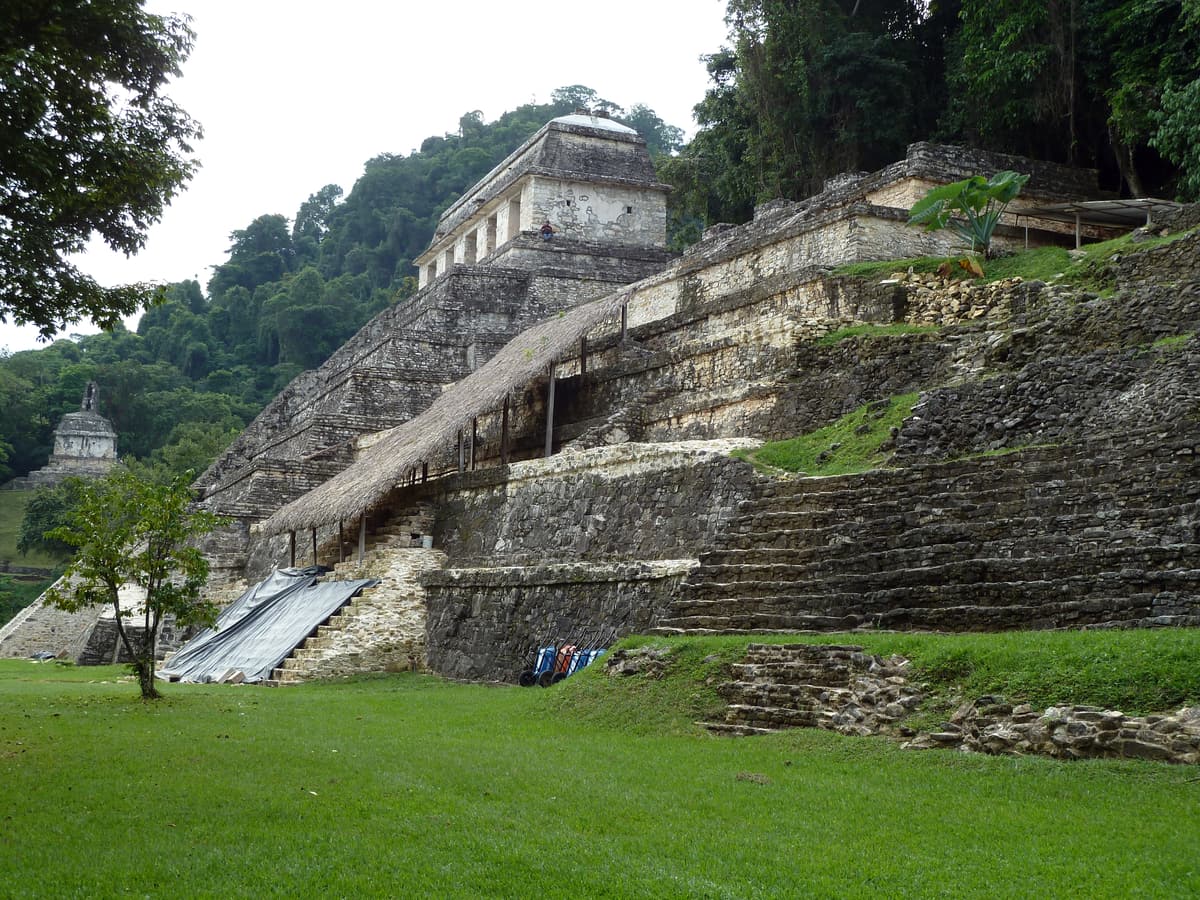 The Temple of the Inscriptions and Temple XIII at Palenque