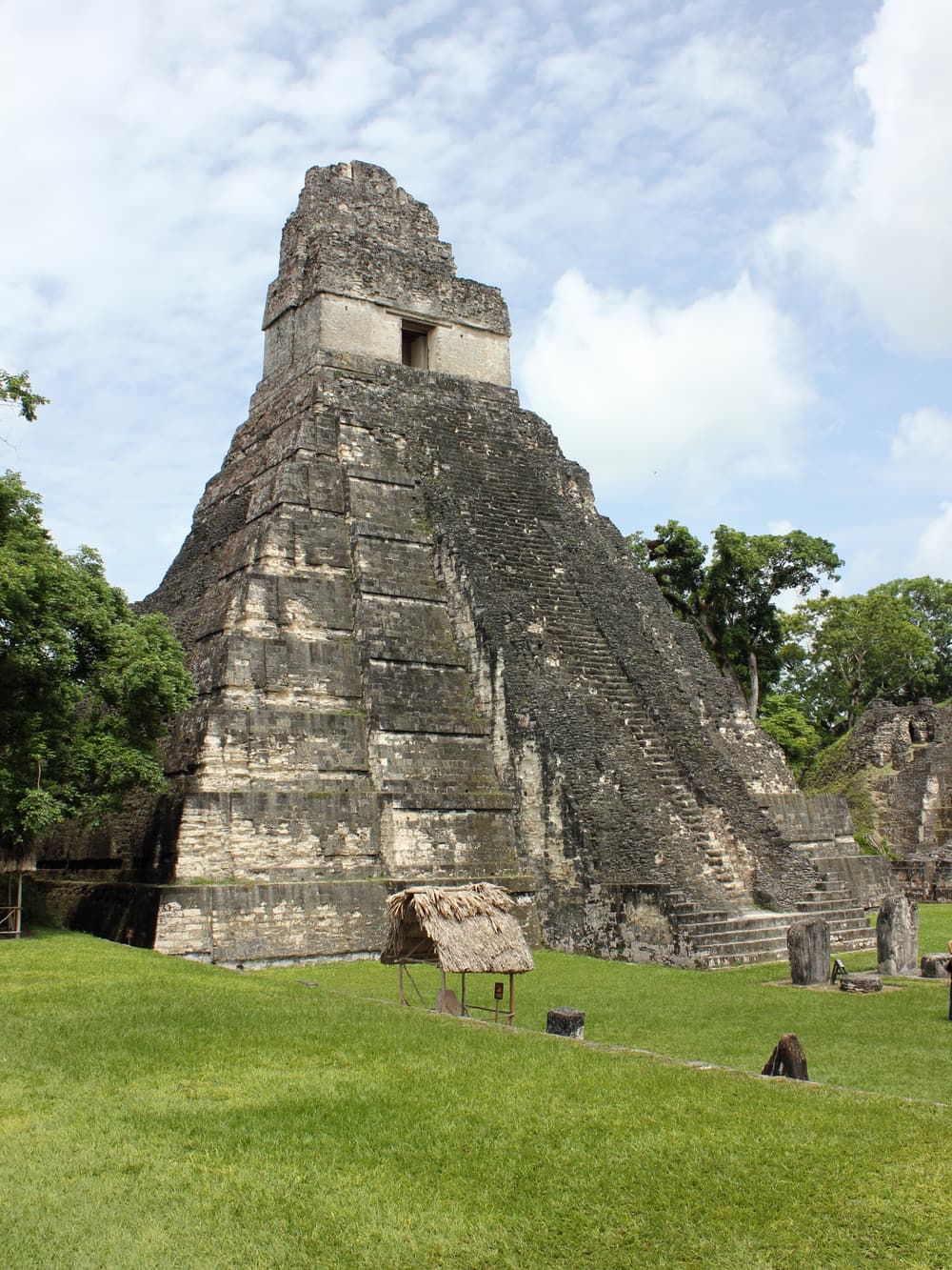 Temple I rising above the Great Plaza of Tikal